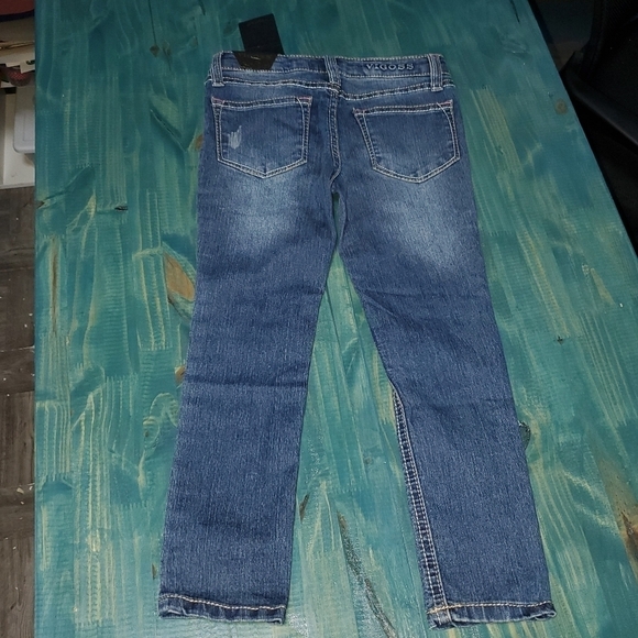 Skinny jeans with kittens embroidered on knees NEW size 5 - Picture 7 of 9